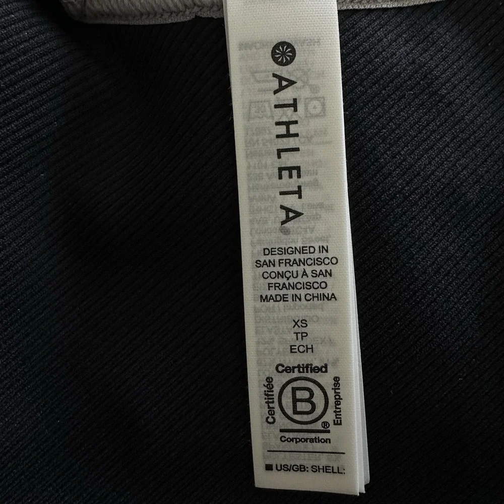 Athleta Aurora Seamless High Rise Ribbed Bike Shorts Black Size XS NWOT ‎ 7